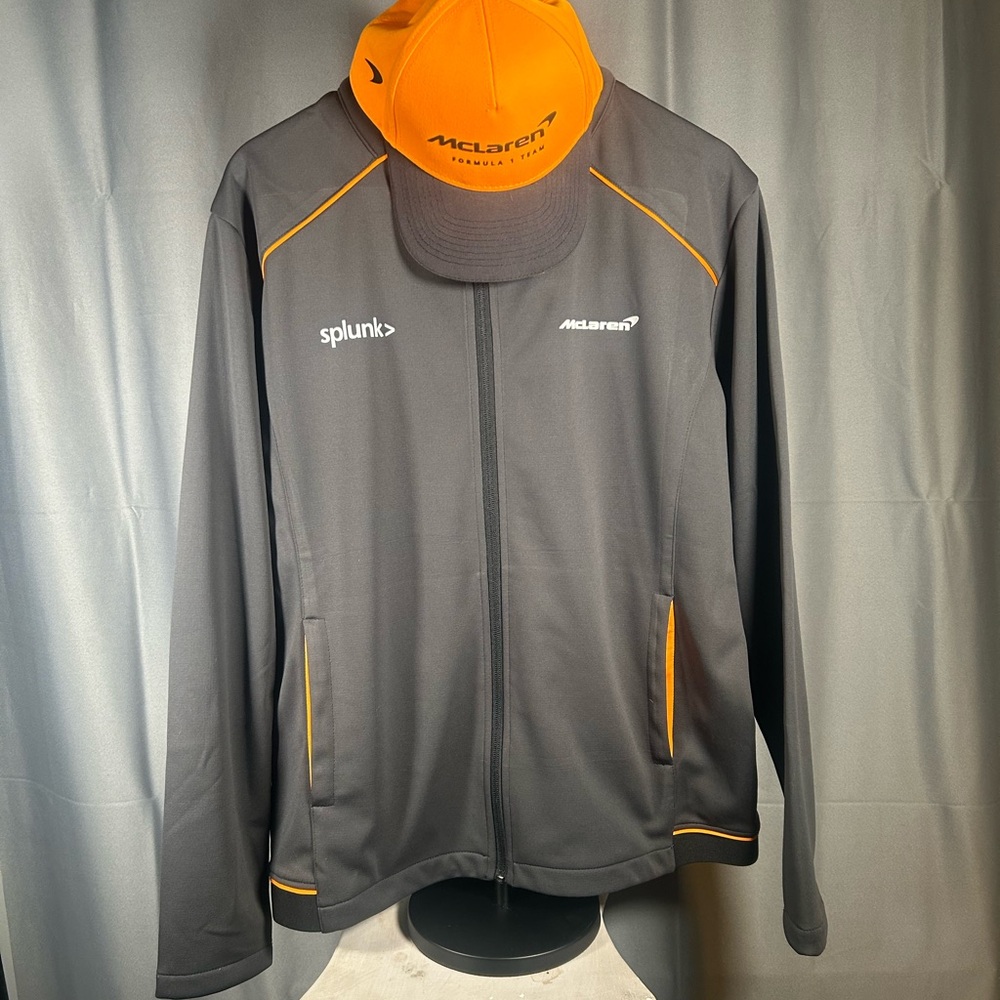 McLaren Men's Gray Performance Jacket with Orange Trim